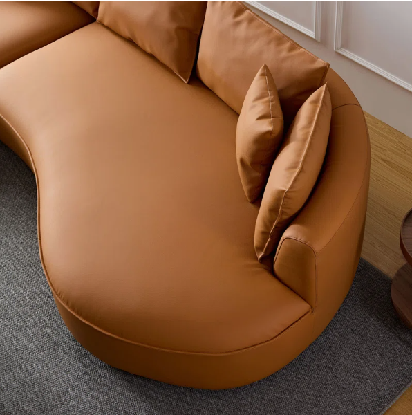 Curvy Leather Curved Sectional Sofa