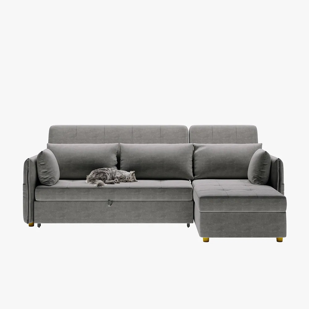 3 Seater Fold Out Sofa cum Bed In Grey Colour