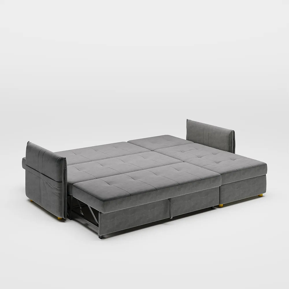3 Seater Fold Out Sofa cum Bed In Grey Colour