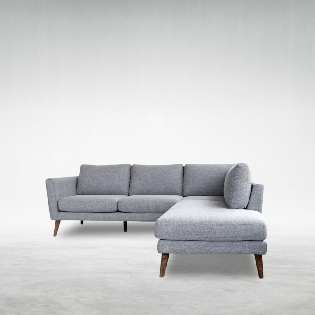 Elite - Upholstered Sectional sofa with wooden legs