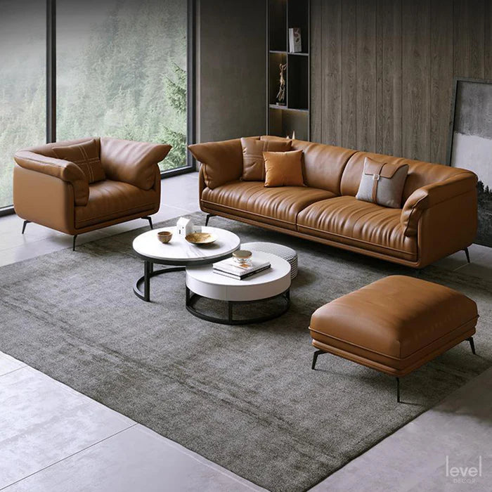 Canvas Genuine Leather Sofa