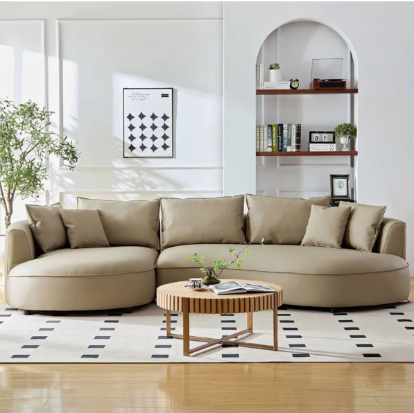 Curvy Leather Curved Sectional Sofa
