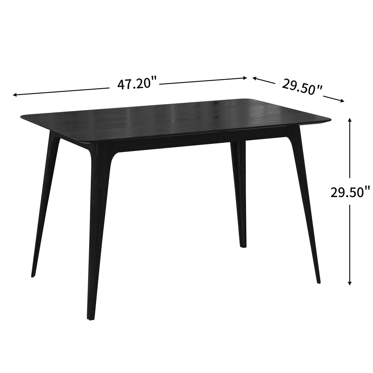 ARMGRAT - 4 seater wooden dark walnut dining