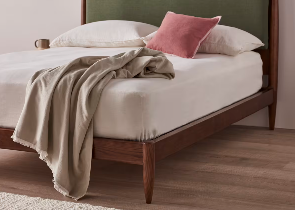 Peter- Walnut Finish Solid wood Bed