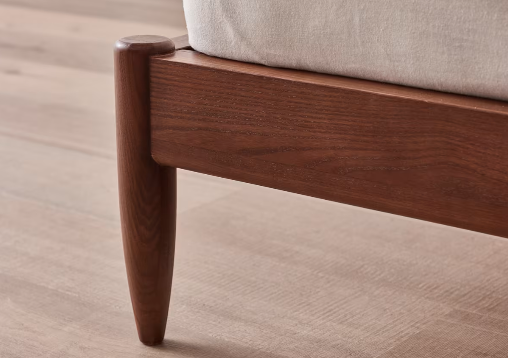 Peter- Walnut Finish Solid wood Bed