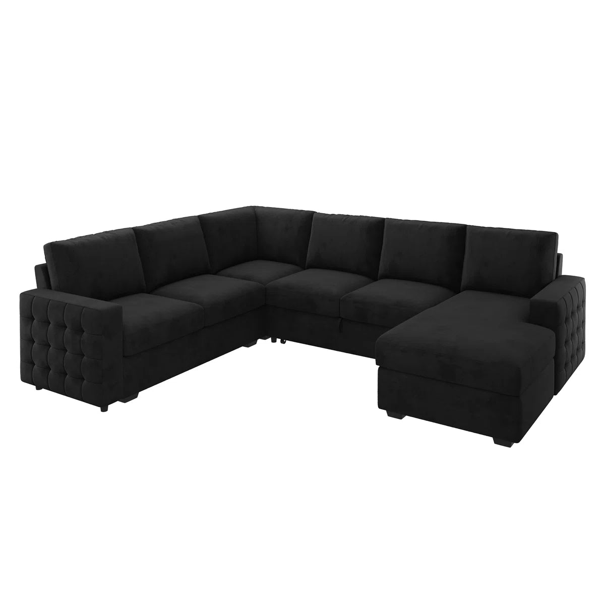 Chasidic U-Shaped Sectional Sofa Bed Pull Out Sleeper Couch With Storage Chaise
