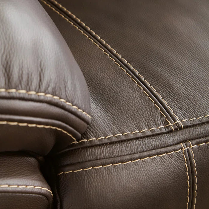 Irish Cocoa- 6 - Piece half leather Reclining Sectional