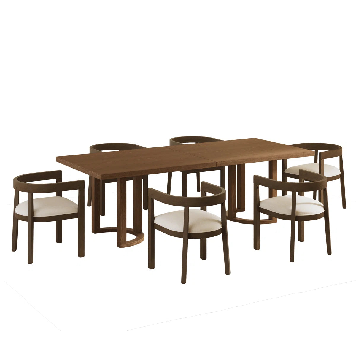 Inesa 7-Piece Wood Upholstered Dining Set