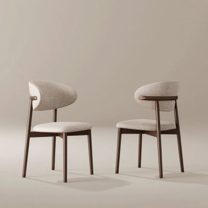 Travertine Sintered Stone and Wood Dining Table