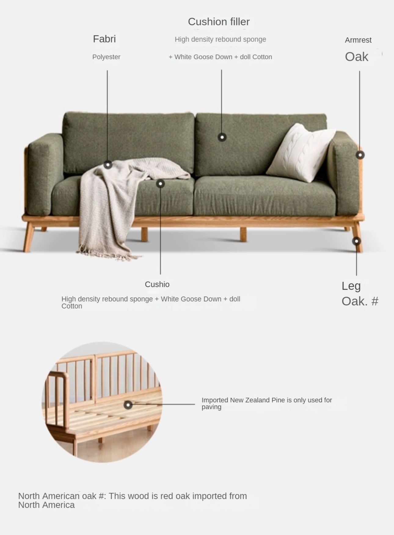 Ansel Wooden Sofa