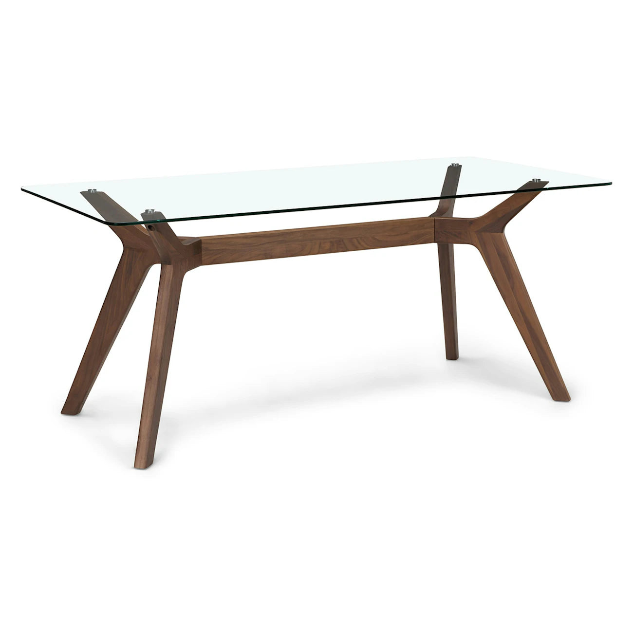 Emmer 71" Glass Dining Table - Walnut