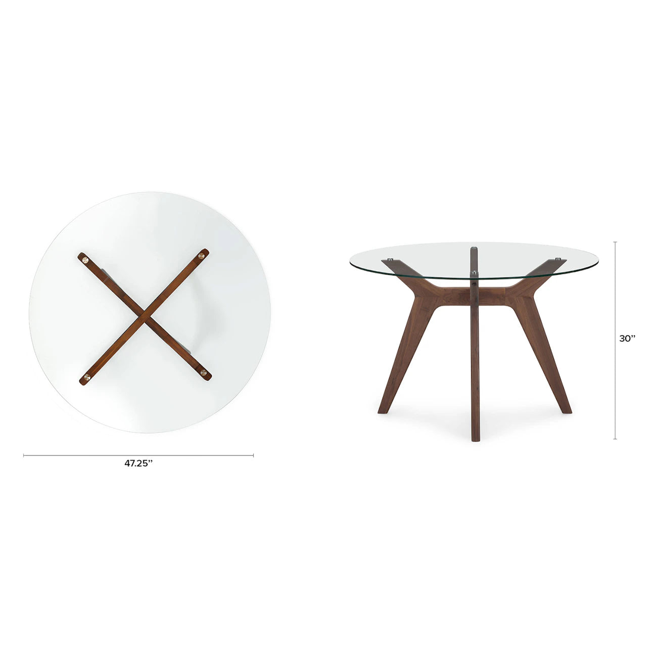 Emmer- Round Glass top dining table