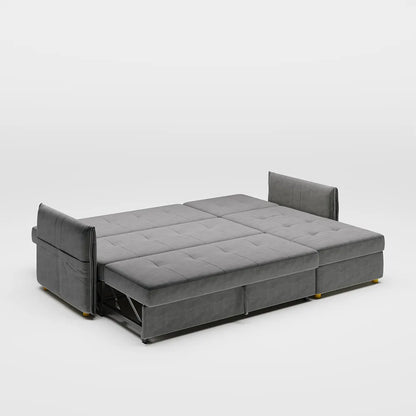 3 Seater Fold Out Sofa cum Bed In Grey Colour