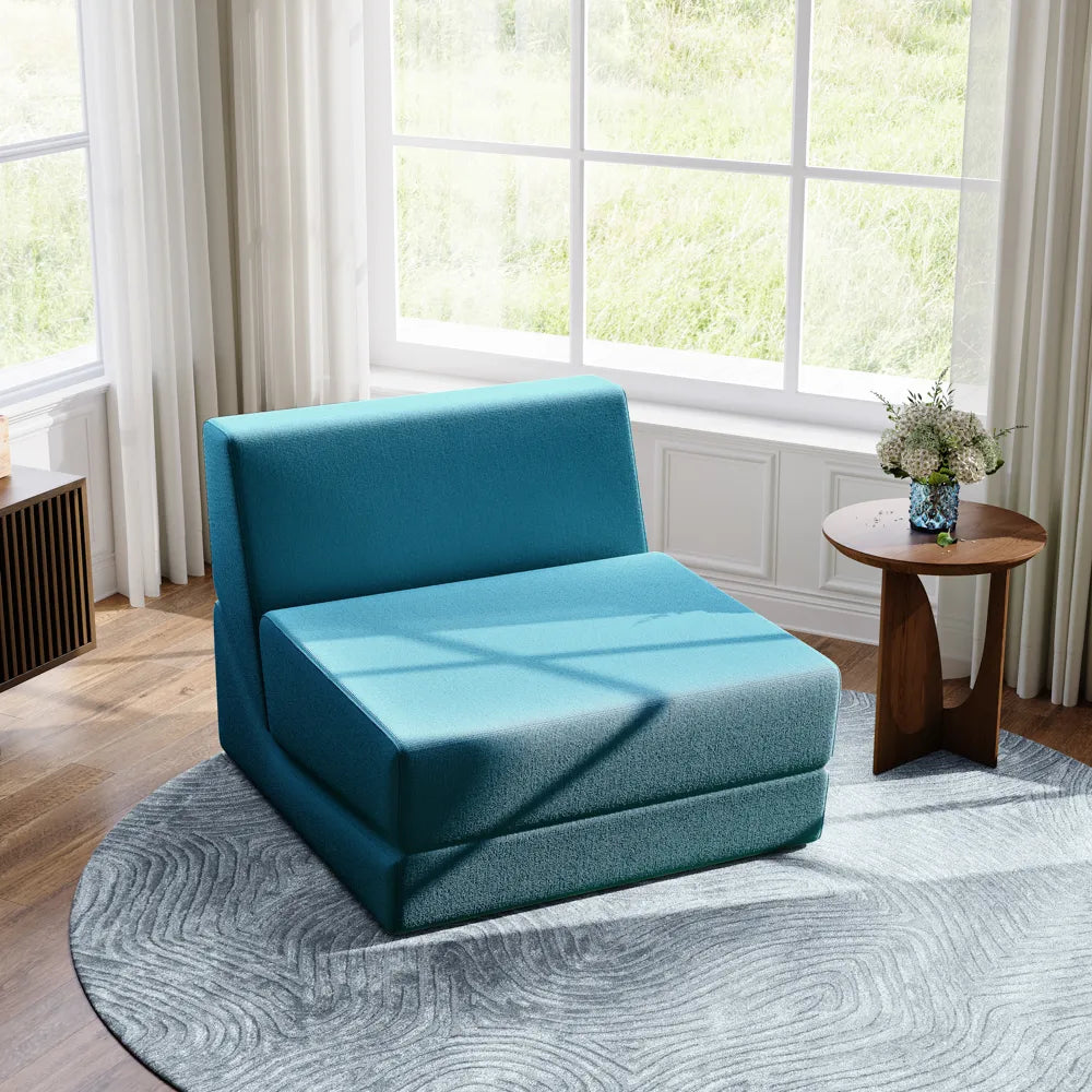 Blue Folding Sofa Bed