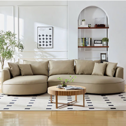 Curvy Leather Curved Sectional Sofa
