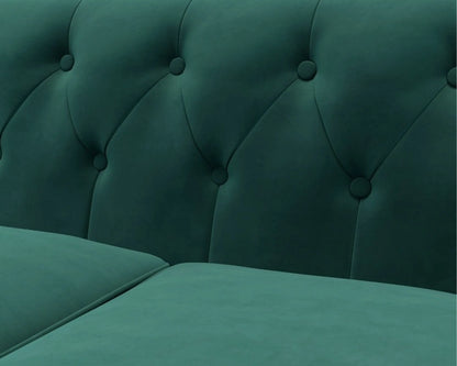 Medium Green Velvet Corner Sofa