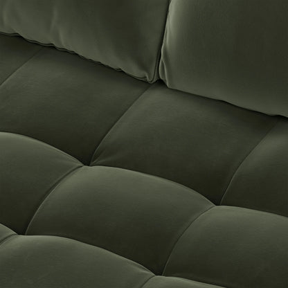 2" Tufted Velvet Loveseat - Plush Pacific Green