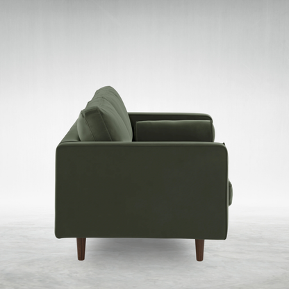 2" Tufted Velvet Loveseat - Plush Pacific Green