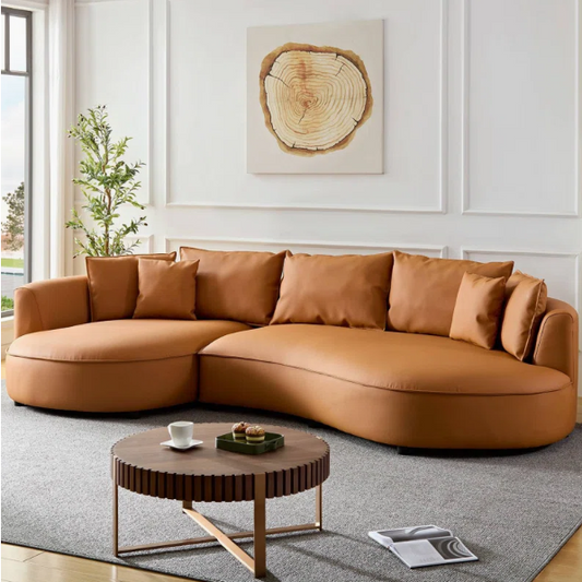 Curvy Leather Curved Sectional Sofa