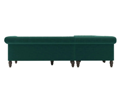 Medium Green Velvet Corner Sofa