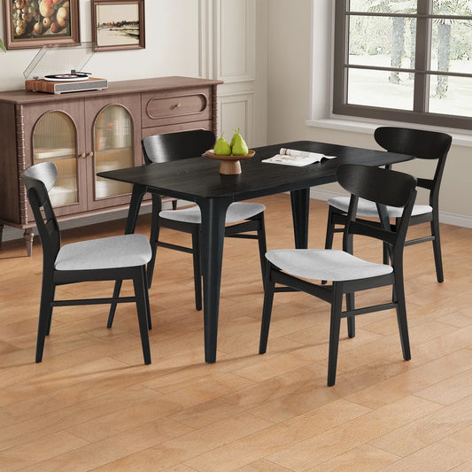 ARMGRAT - 4 seater wooden dark walnut dining