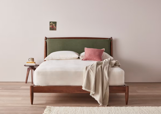 Peter- Walnut Finish Solid wood Bed