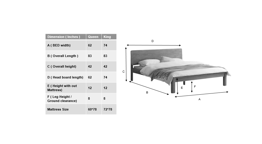 Rubby- Solid wood Bed