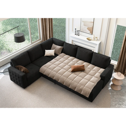 Chasidic U-Shaped Sectional Sofa Bed Pull Out Sleeper Couch With Storage Chaise