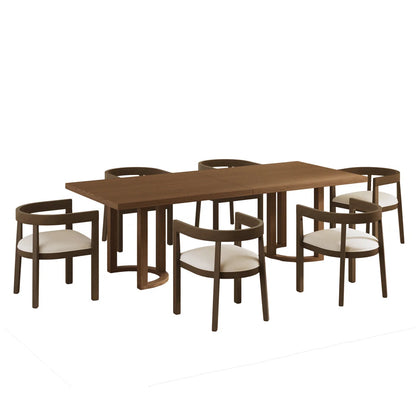 Inesa 7-Piece Wood Upholstered Dining Set