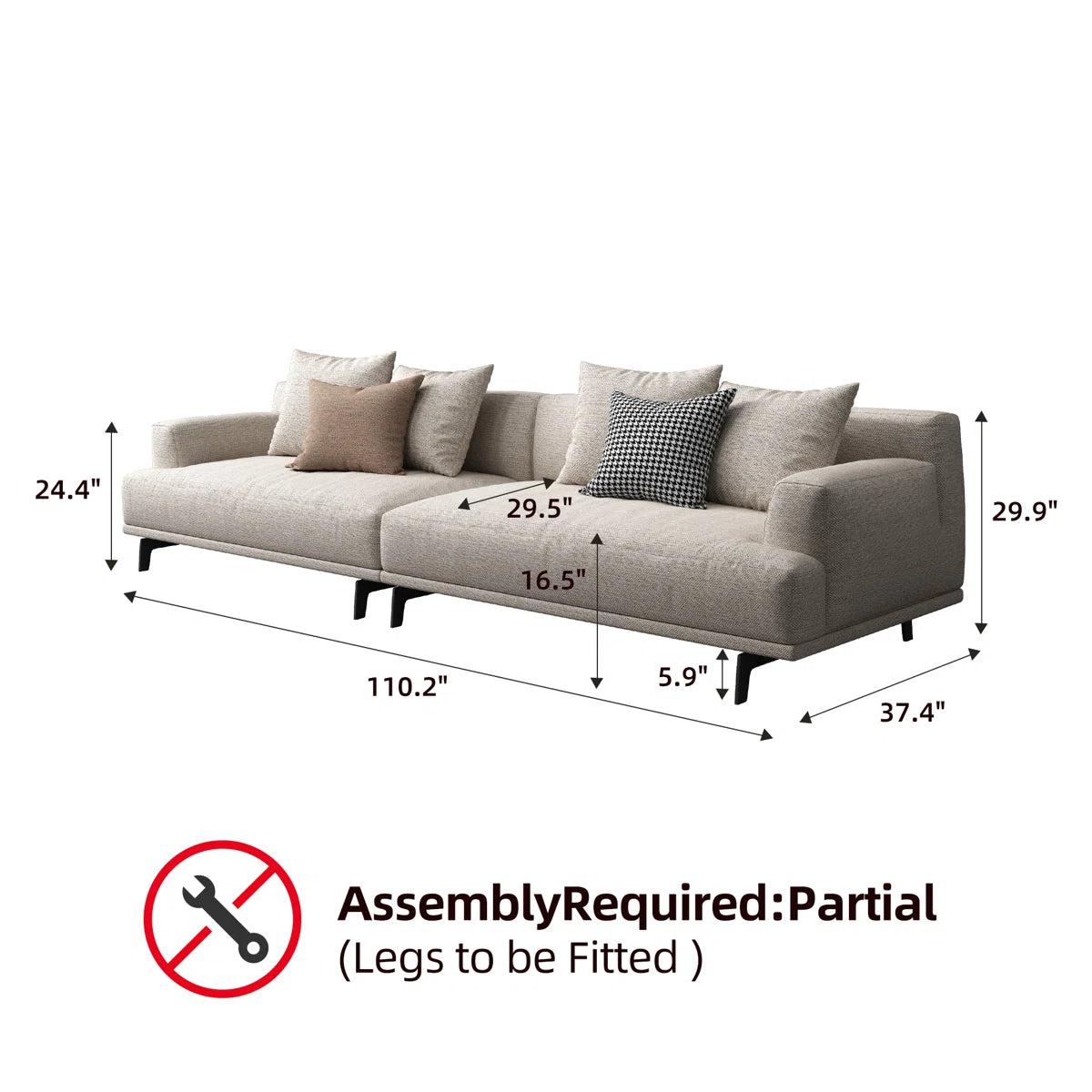 Isaiyah 110.2'' Upholstered Sofa