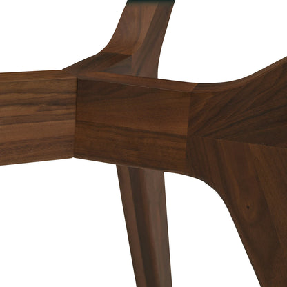 Emmer 71" Glass Dining Table - Walnut