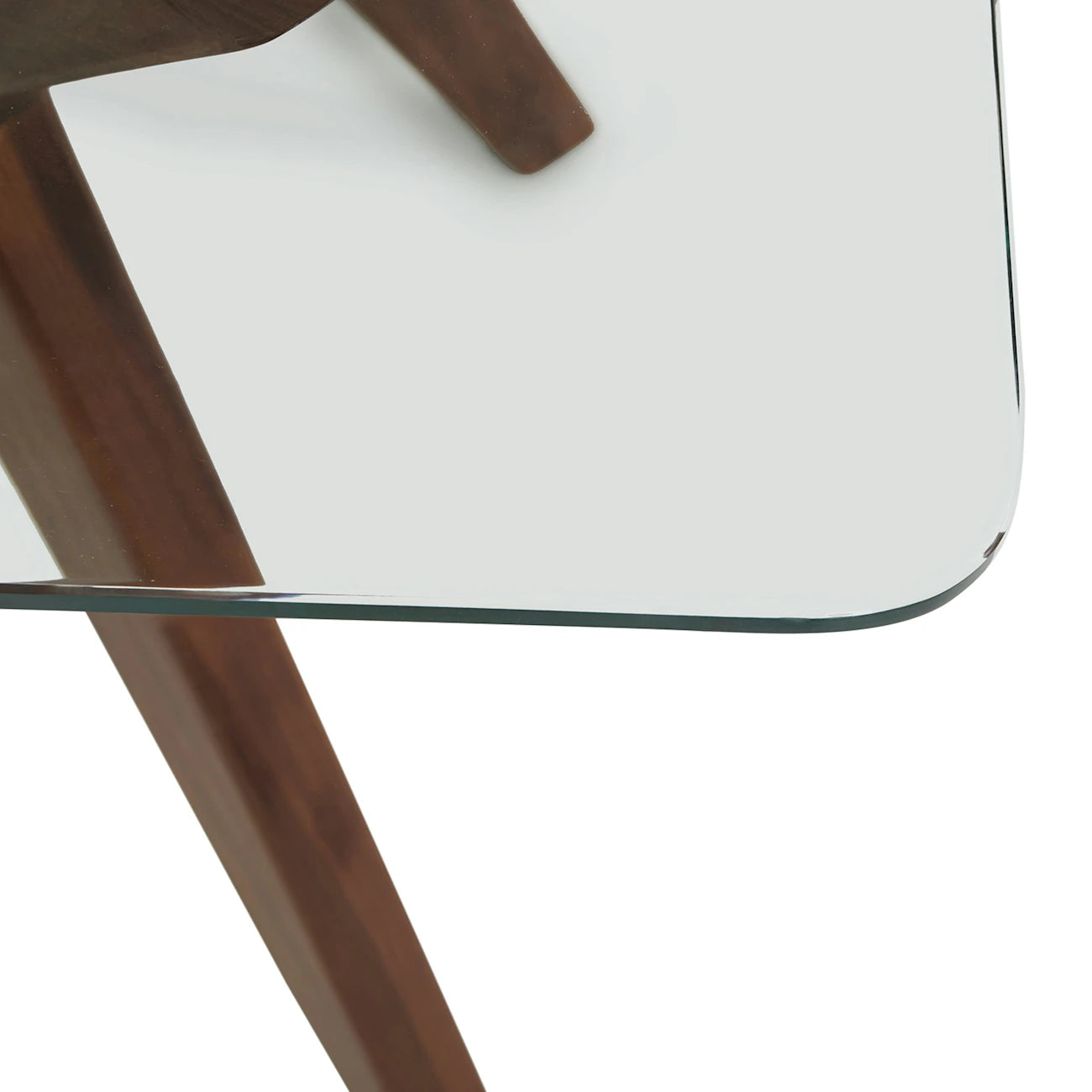 Emmer 71" Glass Dining Table - Walnut