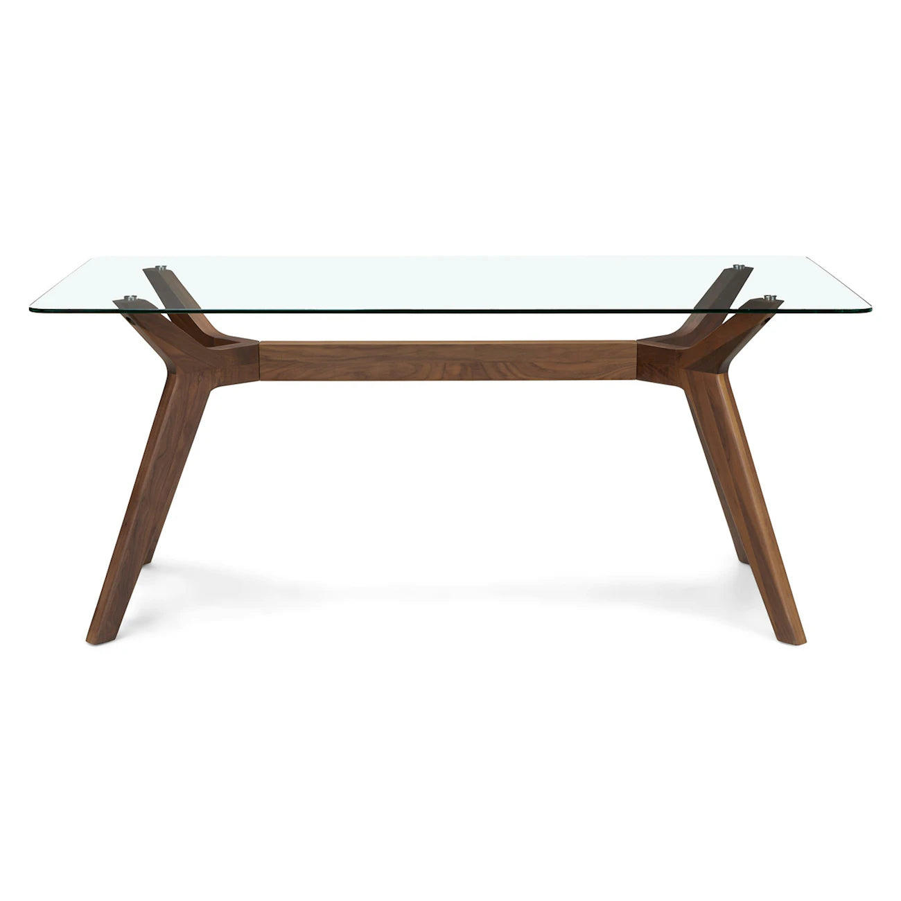 Emmer 71" Glass Dining Table - Walnut