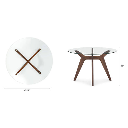 Emmer- Round Glass top dining table