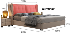 King / Queen Size Leatherette Upholstered Bed