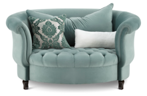 PLUMP – VELVET Accent Chair with foot rest.