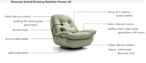 PNACEA : Swivel Rocking Recliner Power Lift