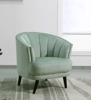 Modern Velvet Barrel Chair Accent Armchair