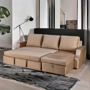 Sofa Cum Bed with Left Lounger & Storage