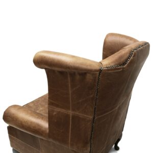 Tufted Leather English Chesterfield Wing Chair