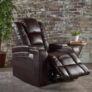 Everette Fabric Power Recliner with Cup Holder, USB Charger, and Storage