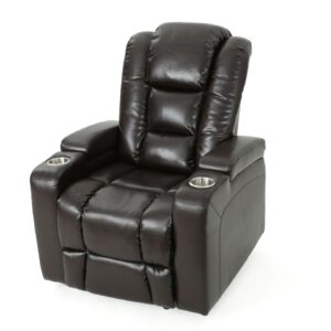 Everette Fabric Power Recliner with Cup Holder, USB Charger, and Storage