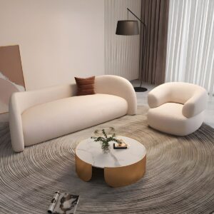 BELLA- Modern Soft Curved Sofa Sloped Arm Sofa