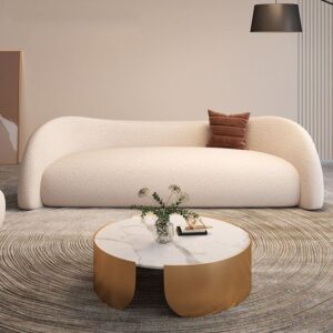 BELLA- Modern Soft Curved Sofa Sloped Arm Sofa